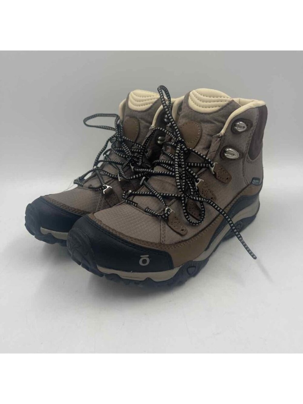 Oboz Hiking Outdoor Women's Shoe Size 7 Taupe Textured Boots Fall Winter